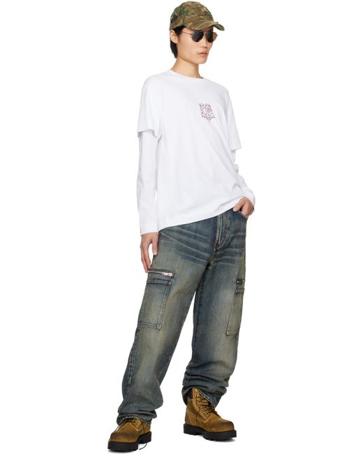 Givenchy White Layered Long Sleeve T-shirt for men
