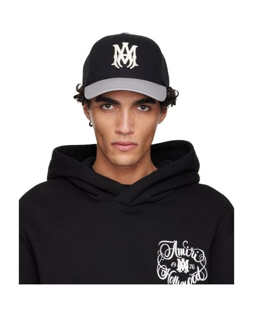 Amiri Black Ma Trucker Cap for men