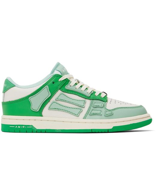 Baskets vert et blanc cassé à appliqués skel top Amiri en coloris Green