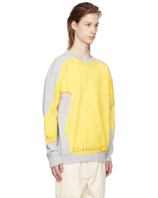 J.W. Anderson Gray & Yellow Trompe L'oeil Sweater for men