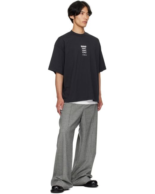 Vetements Black Cut Baggy Tailored Trousers for men