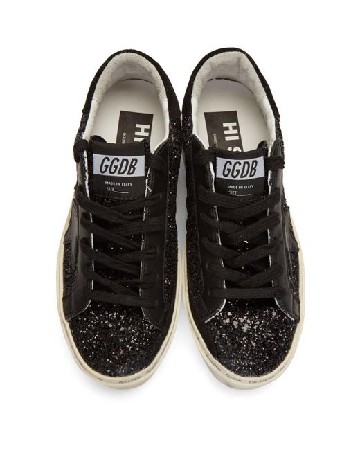 golden goose hi star black glitter