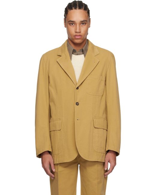 Drake's Multicolor Tan Vintage Wash Cotton Games Mk. I Blazer for men