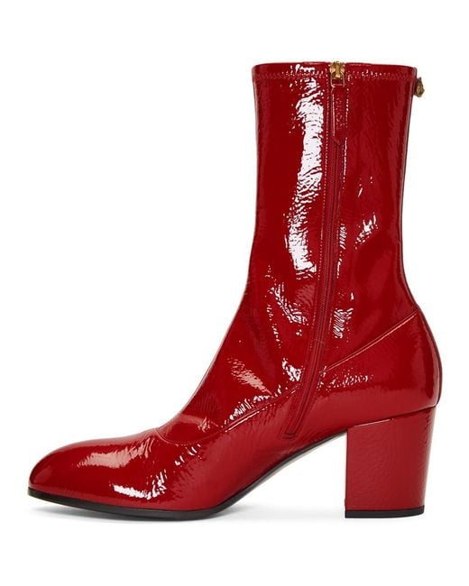 Gucci Leather Red Patent Printyl Boots for Men - Save 28% - Lyst