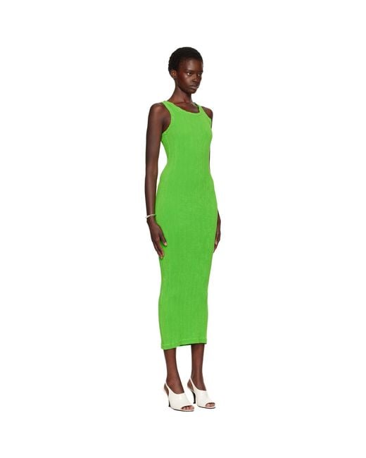Issey Miyake Green Rill Maxi Dress