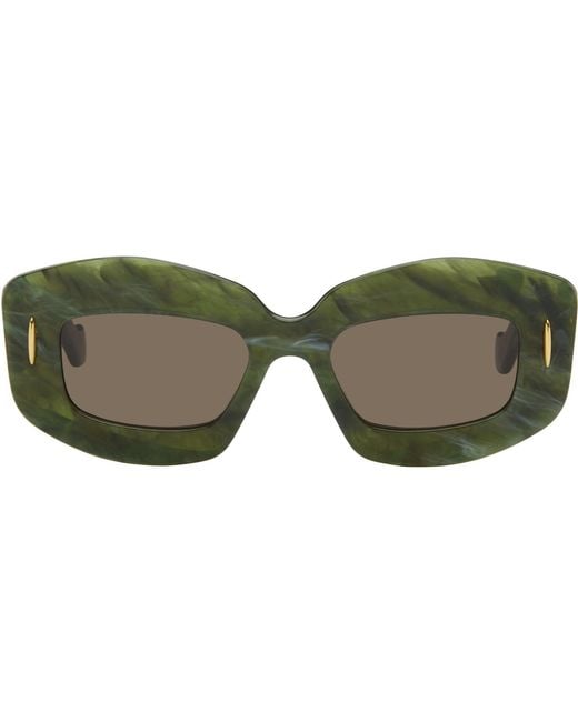 Loewe Green Chunky Anagram Sunglasses