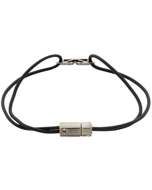 Off-White c/o Virgil Abloh Black & Gunmetal Arrow Cable Bracelet for men