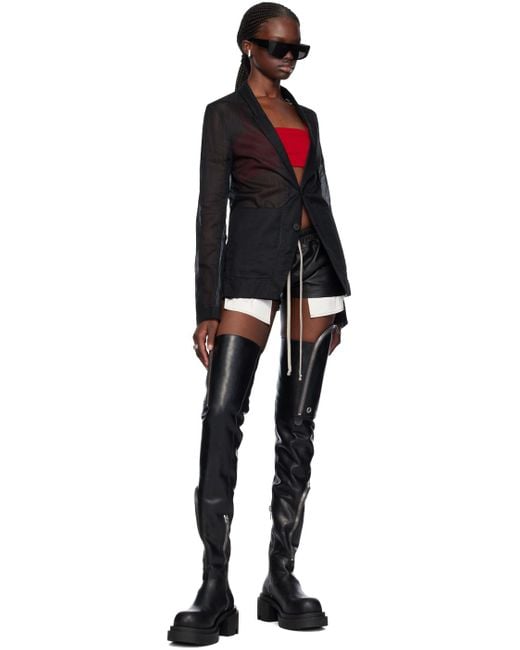 【関税込み】Rick Owens ブラック Bauhaus Wader Bogun ブーツ Black Bauhaus Wader Bogun Boots by Rick Owens on Sale