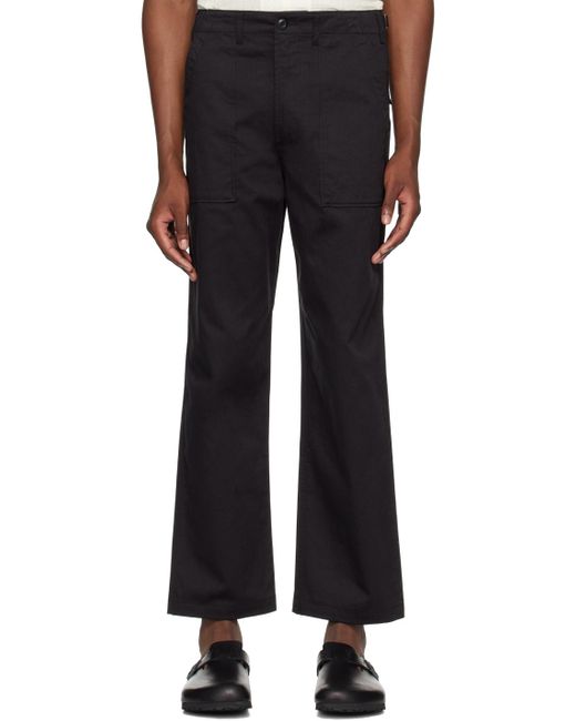Universal Works Black Fatigue Trousers for men