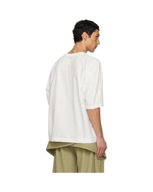 Homme Plissé Issey Miyake White Release-T Basic T-Shirt for men