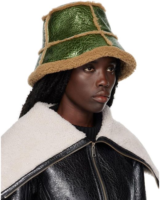 Jean Paul Gaultier Black Green 'the Laminated' Bucket Hat