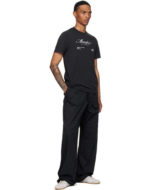 メンズ Moncler ブラック Archivio Creativo Tシャツ Black