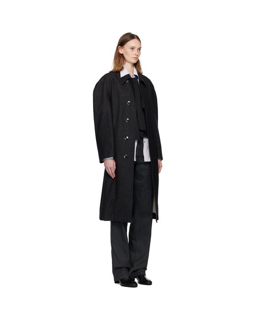 Lemaire Black Raglan Sleeve Coat