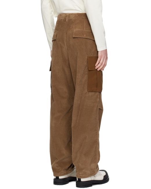Pantalon cargo brun à quatre poches Moncler pour homme en coloris Multicolor