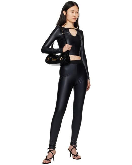 Versace Black Jacquard leggings