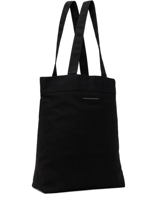 メンズ MM6 by Maison Martin Margiela ブラック Reversix キャンバス トートバッグ Black