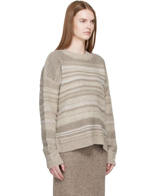 Lauren Manoogian Ssense限定 グレー ジャカード クルーネックセーター Natural