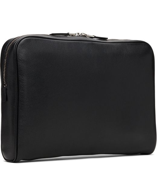 Tom Ford Black Grain Leather Minimal Laptop Pouch for men