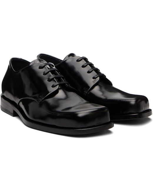 AMI Black Calfskin Leather Derbys for men