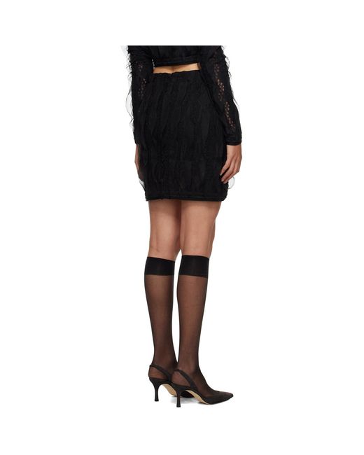 lesugiatelier Black Ruffled Miniskirt