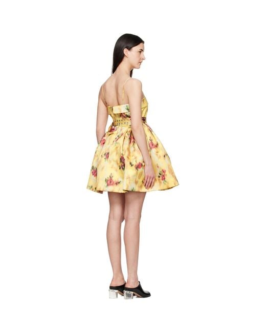Ganni Natural Printed Satin Minidress