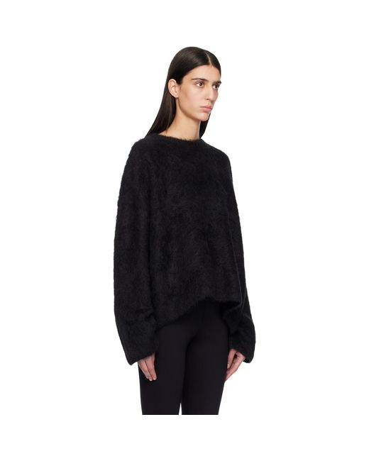 Totême Black Boxy Alpaca Knit Sweater