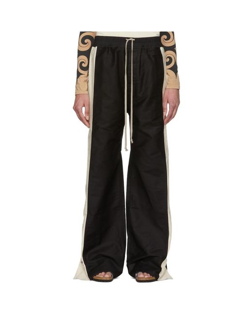 Rick Owens Drkshdw Black And Off-white Easy Pushers Trousers