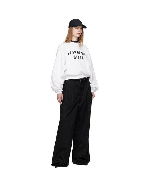 Fear Of God White Fleece Raglan Crewneck Sweatshirt