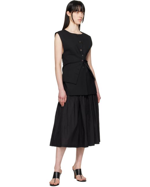 Amomento ブラック Culotte シャーリング トラウザーズ Black