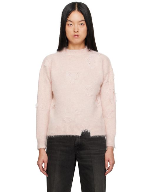 R13 Black Pink Deconstructed Sweater