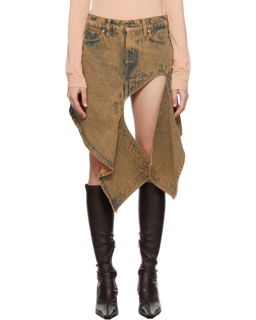Y. Project Natural Cut Out Denim Miniskirt