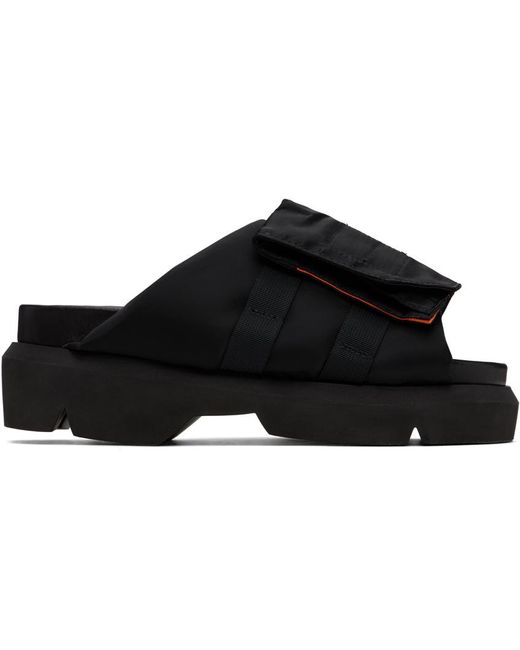 Sandales à enfiler noires à poches Sacai pour homme en coloris Black