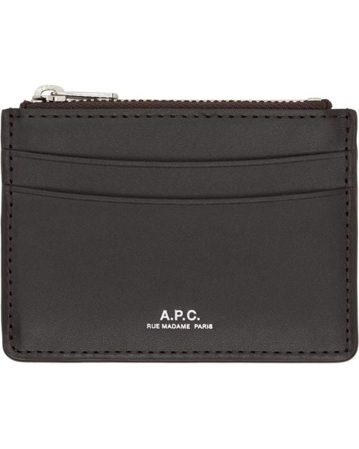 A.P.C. Black Paris Card Holder for men
