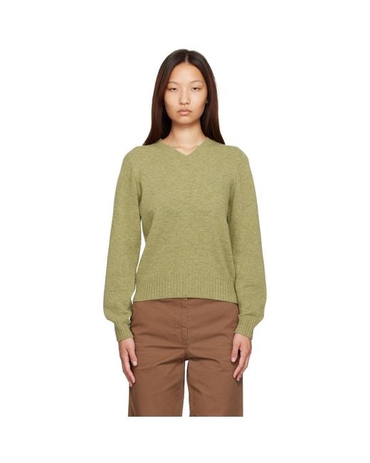 NOTHING WRITTEN Green Marsh V-Neck Pullover Sweater