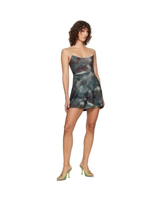 DIESEL Green D-Diam's-High Denim Mule Heeled Sandals