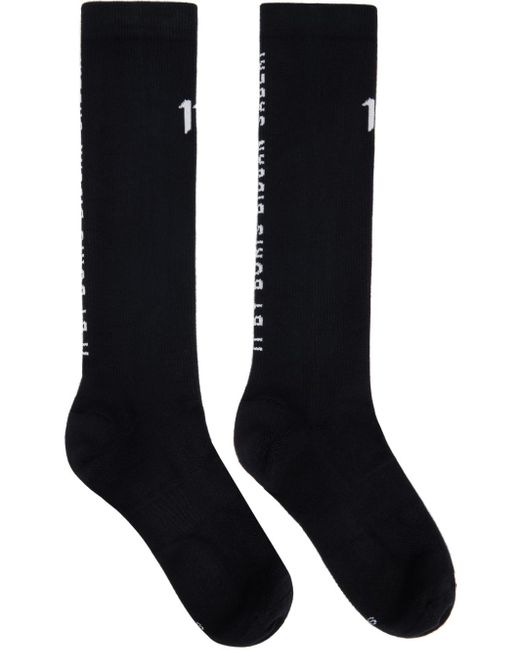 Boris Bidjan Saberi 11 Black Three-Pack Logo Socks for men