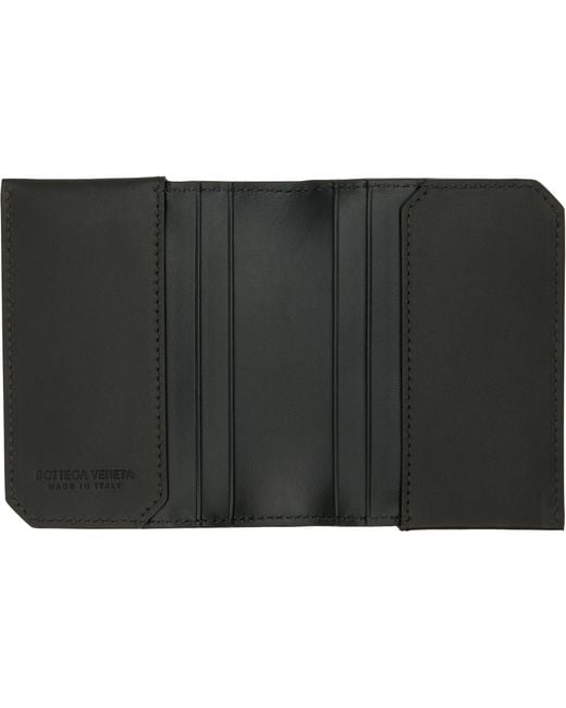 Bottega Veneta Black Intrecciato Piccolo Flap Card Holder for men