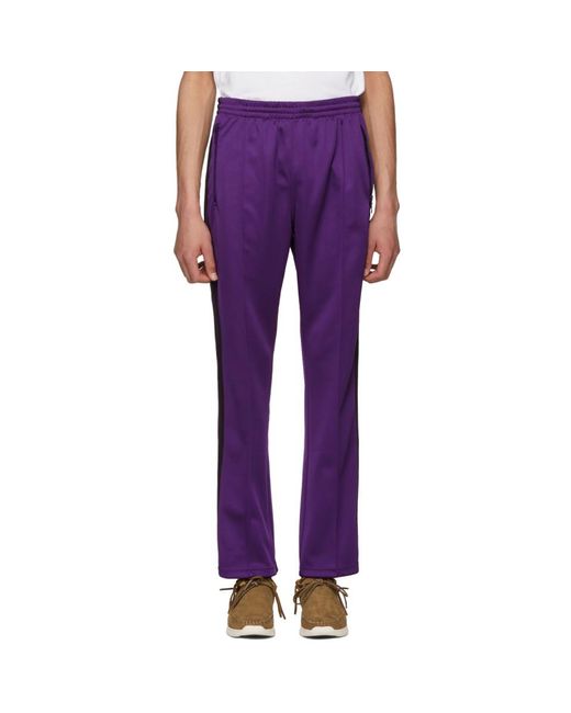 Needles Purple Narrow Track Pants for Men | Lyst