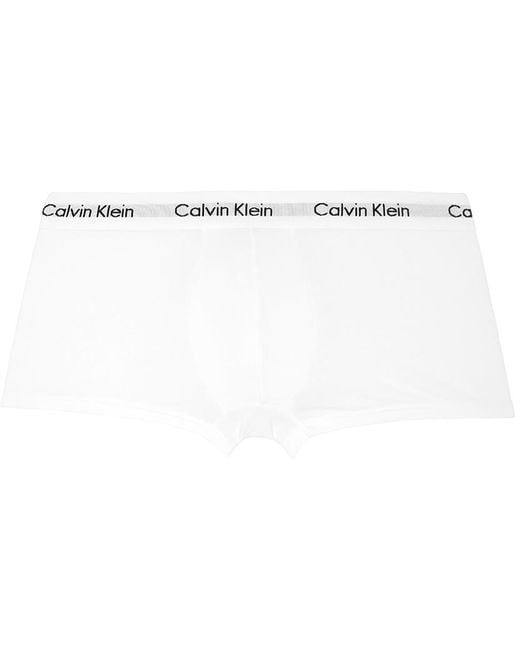 Calvin Klein Black Three-pack White Low-rise Boxers for men