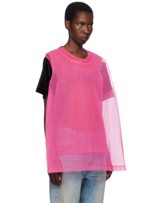 Comme des Garçons ブラック＆ピンク Bright Jersey & Nylon Tulle トップス Pink