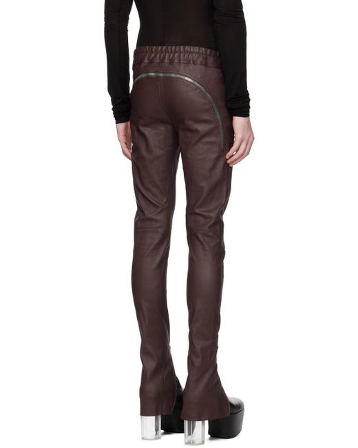 Rick Owens Black Brown Gary Leather Pants for men