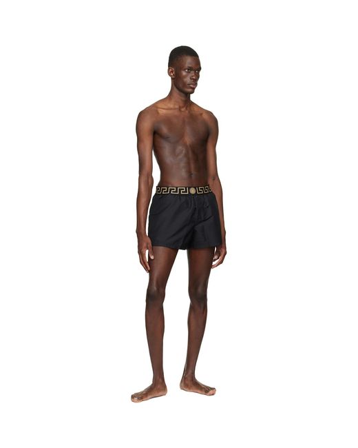 Versace Blue Greca Swim Shorts for men