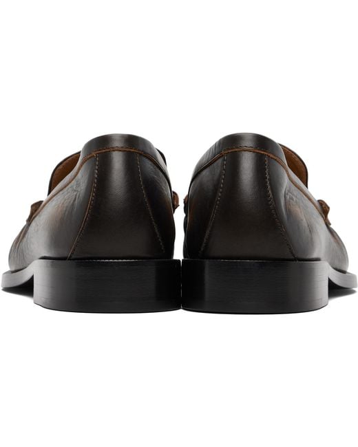 Dries Van Noten Black Leather Loafers for men