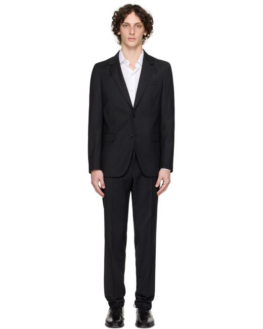 Boss Black Slim-Fit Micro-Pattern Virgin Wool Suit for men