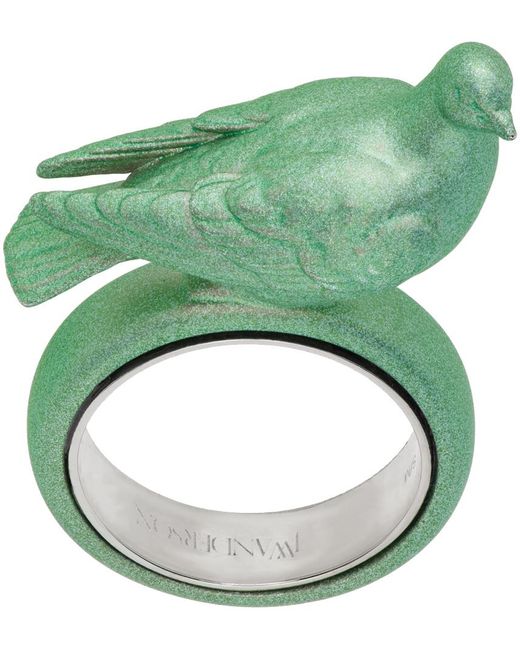 J.W. Anderson Green Pigeon Ring for men