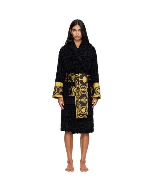Versace Black 'I Heart Baroque' Bathrobe