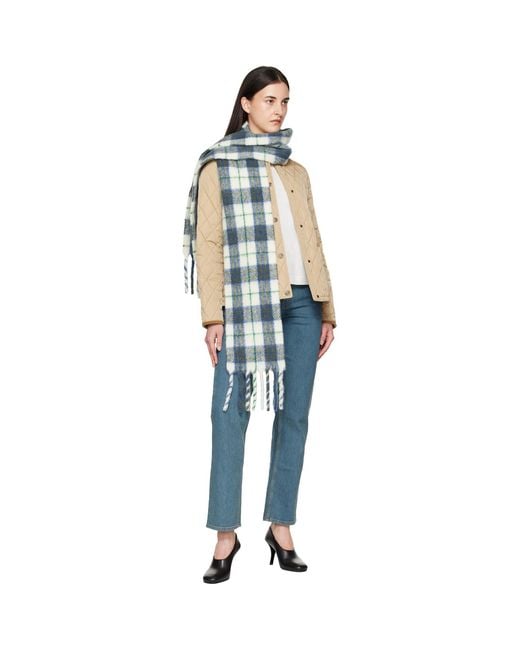 Burberry Blue Small Check Scarf