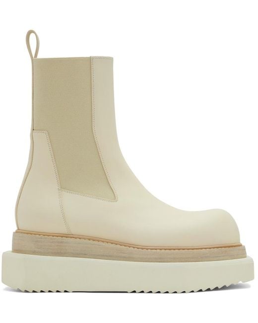 Rick Owens Leather Off- Cyclops Chelsea Boots in Natural for Men | Lyst UK