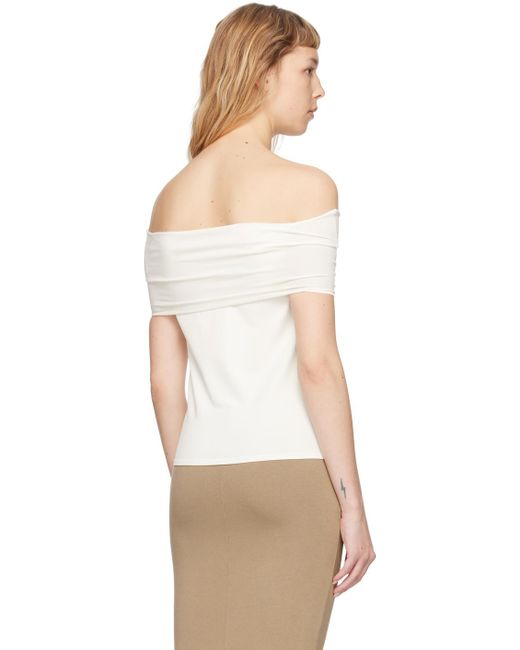 Chemisier blanc cassé à col replié exclusif à ssense Quira en coloris White