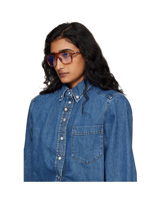 Gucci Black Navigator Frame Sunglasses